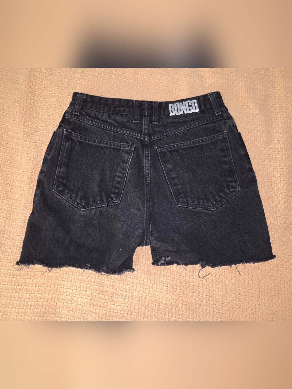 Vintage Bongo 1980s 1990s Washed Black Cut Off Jean Shorts
